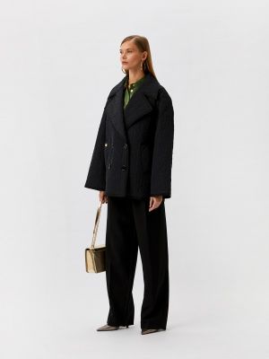 Утепленная демисезонная куртка Elisabetta Franchi черная