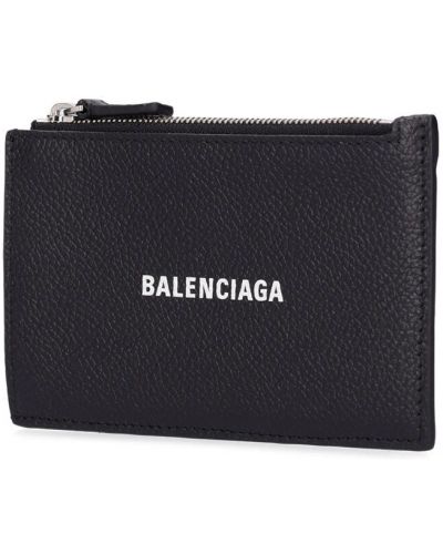 Usnjena usnjena denarnica Balenciaga črna