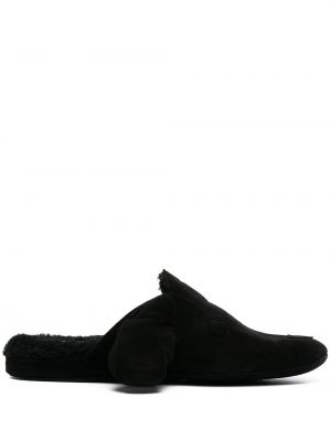 Papuče od brušene kože Thom Browne crna