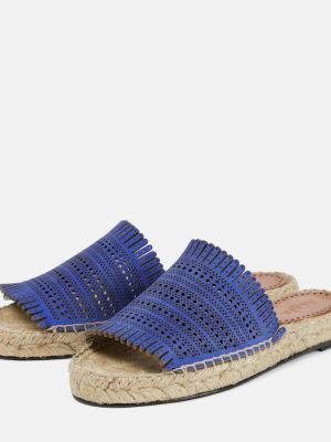 Semišové sandále bez podpätku Alaã¯a modrá