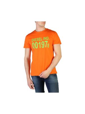 Tričko s krátkými rukávy Diesel oranžové