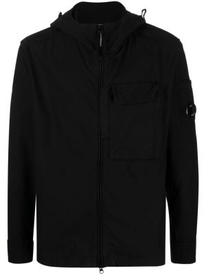 Bavlněná košile na zip s kapucí C.p. Company černá