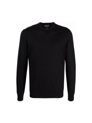 Sweter klasyczny Emporio Armani czarny