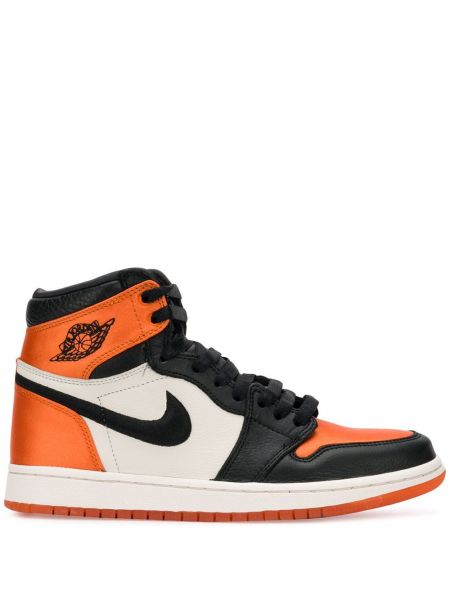 Satynowe sneakersy Jordan pomarańczowe