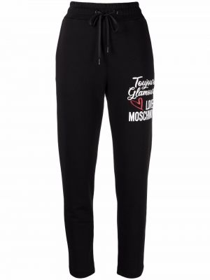 Памучни спортни панталони с принт Love Moschino