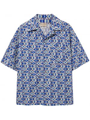 Chemise à imprimé à motif géométrique Pucci bleu