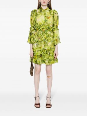 Květinové šaty s potiskem Marchesa Rosa zelené
