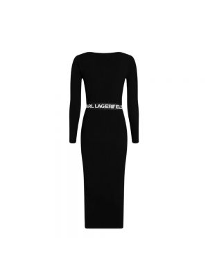 Dzianinowa sukienka midi Karl Lagerfeld czarna