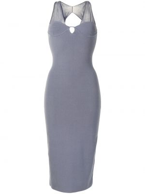 Přiléhavé koktejlové šaty z nylonu bez rukávů Dion Lee - modrá