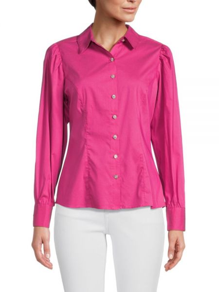 Розовая однотонная рубашка Nanette Lepore