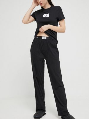 Pamučna pidžama Calvin Klein Underwear crna