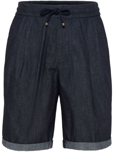 Pantaloni scurți din denim Brunello Cucinelli albastru