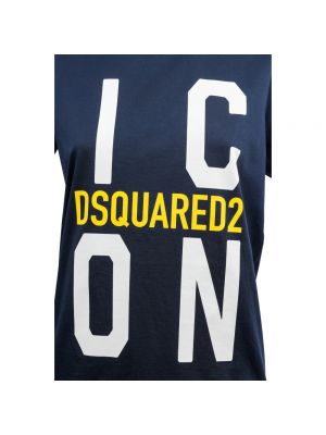 Camiseta de algodón Dsquared2 azul