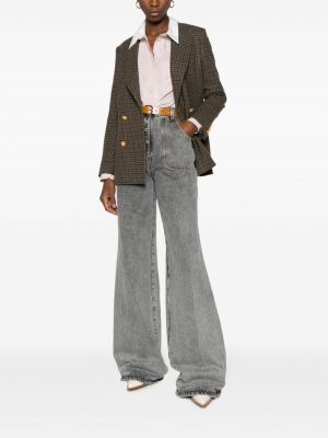 Zvonové džíny s výšivkou Etro šedé