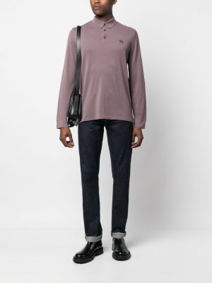 Vilnonis siuvinėtas polo marškinėliai Ralph Lauren Purple Label violetinė
