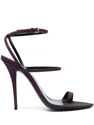 Sandale de mătase Saint Laurent violet