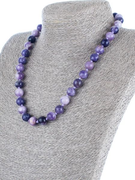 Ожерелье бусики-колечки фиолетовое