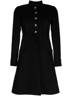 Kašmírový kabát na gombíky Chanel Pre-owned čierna