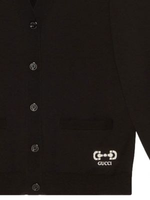 Woll strickjacke mit geknöpfter Gucci schwarz
