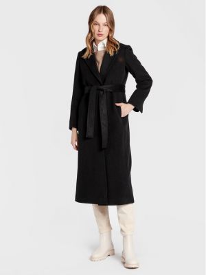 Μάλλινο παλτό χειμωνιάτικο Max&co μαύρο