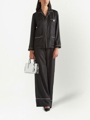 Pidžama ar izšuvumiem Prada melns