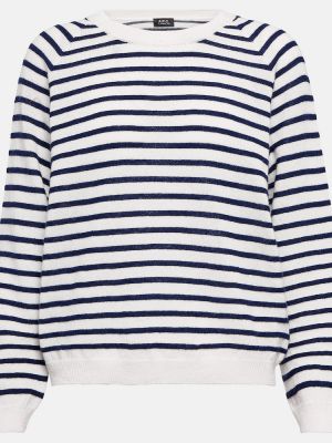 Pruhovaný vlnený sveter A.p.c. modrá