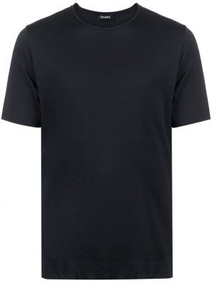 Βαμβακερή μπλούζα με στρογγυλή λαιμόκοψη Cenere Gb μπλε