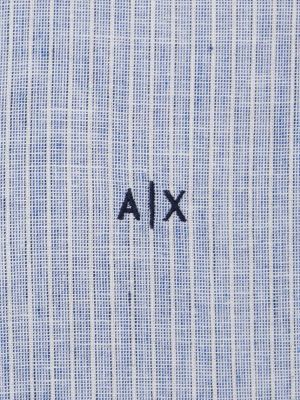 Lanena košulja Armani Exchange plava