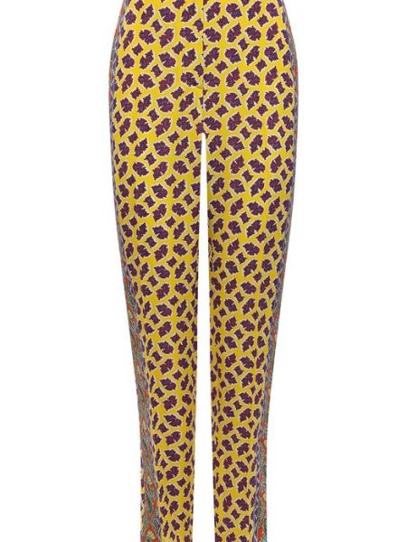 Шелковые брюки Ralph Lauren желтые