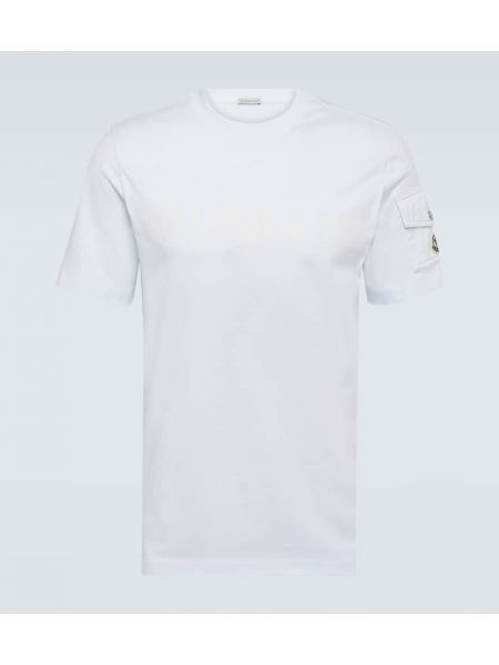 Jersey t-shirt aus baumwoll Moncler weiß