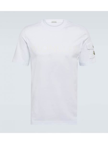 Camiseta de algodón de tela jersey Moncler blanco