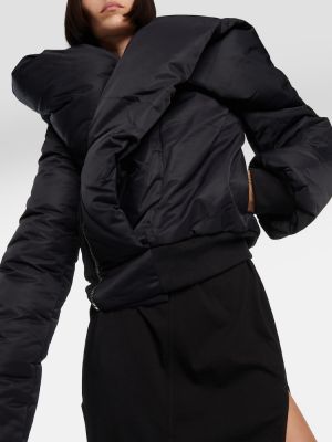 Bomber jakna z draperijo Rick Owens črna