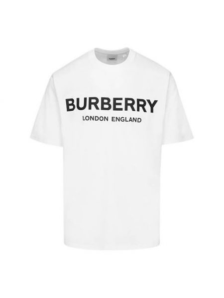 Хлопковая футболка с коротким рукавом Burberry белая