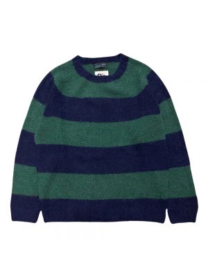 Sweter z alpaki w paski President’s zielony