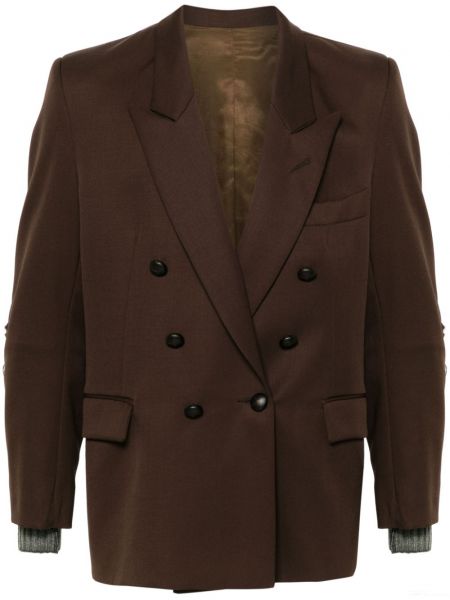 Dobbeltradet blazer Magliano brun