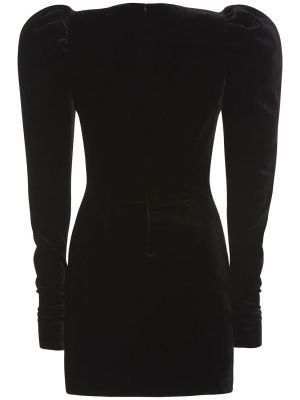 Sametové mini šaty s mašlí Alessandra Rich černé
