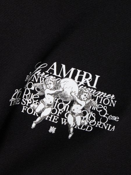 Bluza z kapturem bawełniana z nadrukiem Amiri czarna