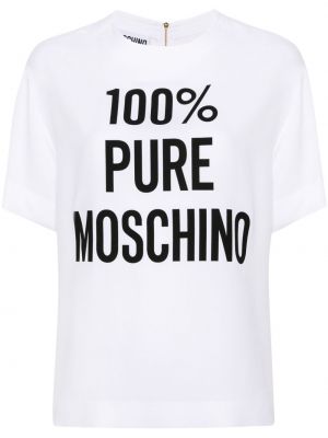 Chemisier avec imprimé slogan à imprimé Moschino