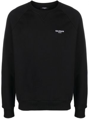 Bavlnený sveter s potlačou Balmain čierna