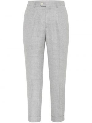 Pantalon chino plissé Brunello Cucinelli gris