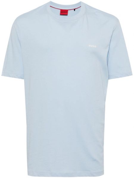 Βαμβακερή μπλούζα με σχέδιο Hugo μπλε