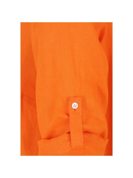 Blusa de cintura alta de lino Doris S naranja