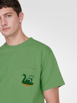 Džersis medvilninis marškinėliai Bode žalia