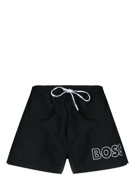 Pantaloni scurți cu imagine Boss negru