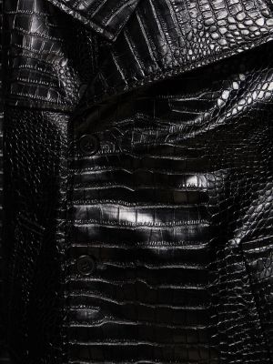 Kožený kabát z imitace kůže The Frankie Shop černý