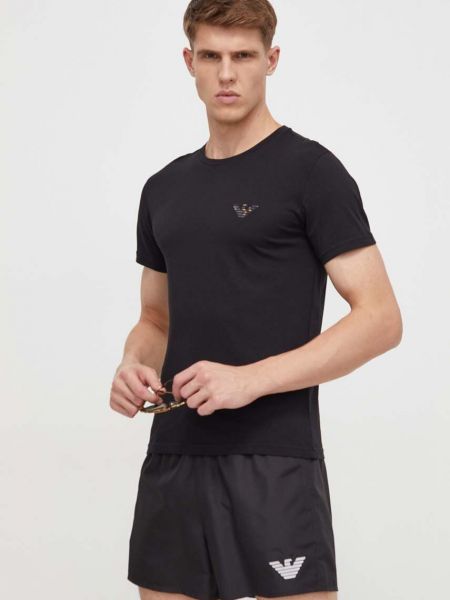 Koszulka bawełniana Emporio Armani Underwear czarna
