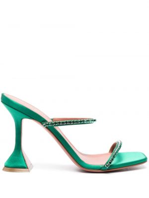 Krištáľové sandále Amina Muaddi zelená