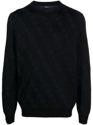 Pleten pulover iz žakarda Billionaire črna