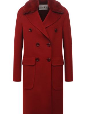 Кашемировое шерстяное пальто Manzoni24 красное
