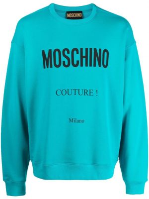 Trykt bomull sweatshirt Moschino grønn